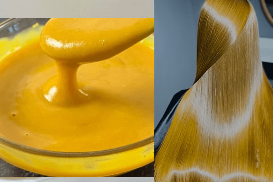 Tintura natural caseira para cabelo, no tom loiro dourado